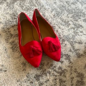 Size 8, red J.CREW flats